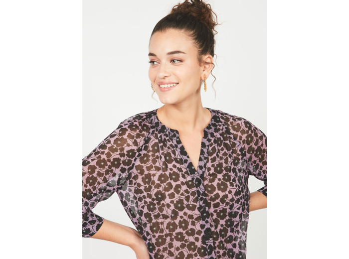 Chemise à manches 3/4 à imprimé