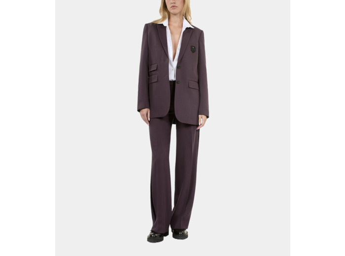 Pantalon Tailleur Large Marron
