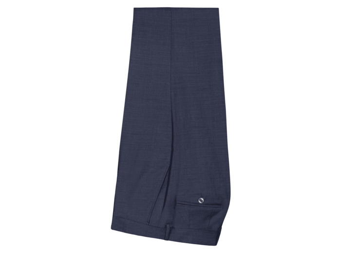 Pantalon De Costume Bleu En Laine Stretch