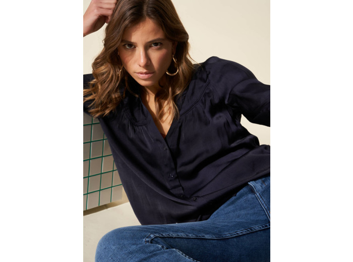 Chemisier manches longues col tunisien