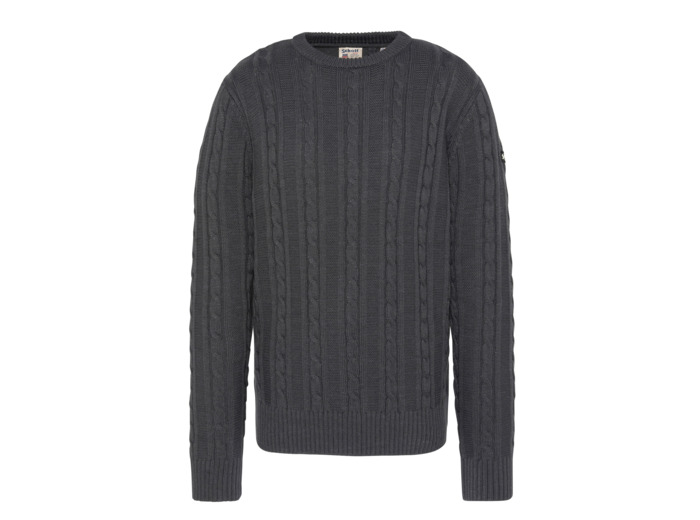 Pull col rond maille torsadée