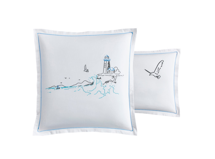 Taie oreiller brodée | Collection Phare | Tradition des Vosges