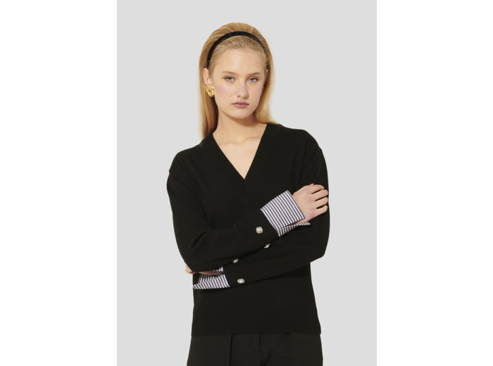 Pull Primrose-Noir en Laine Merinos Extrafine