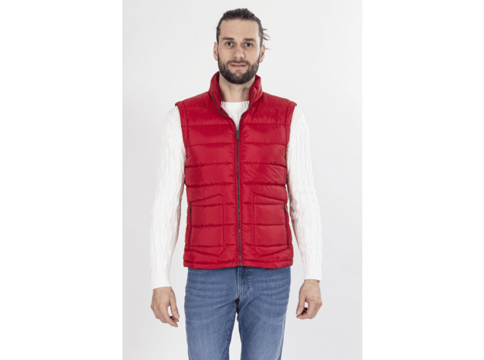 Blouson Matelassé Sans Manches Rouge Rouge Xl