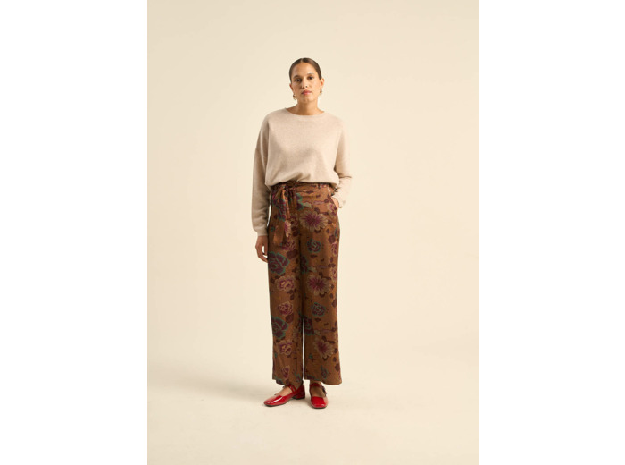 Pantalon taille haute imprimé