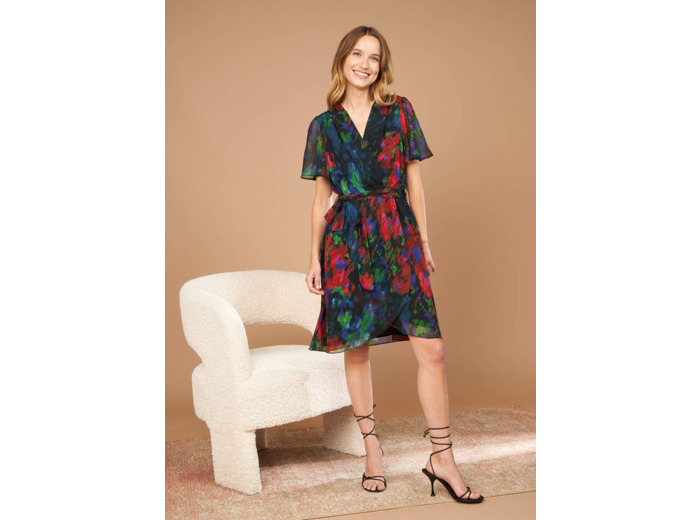 Robe courte encolure V