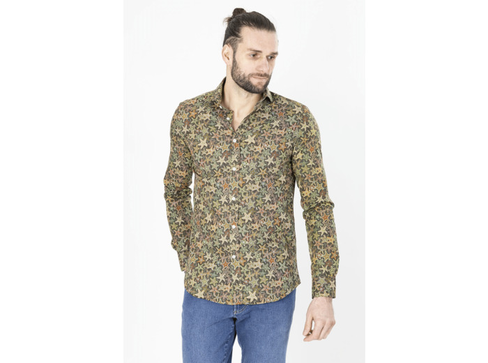 Chemise Imprimée Fantaisie Kaki 6 Kaki