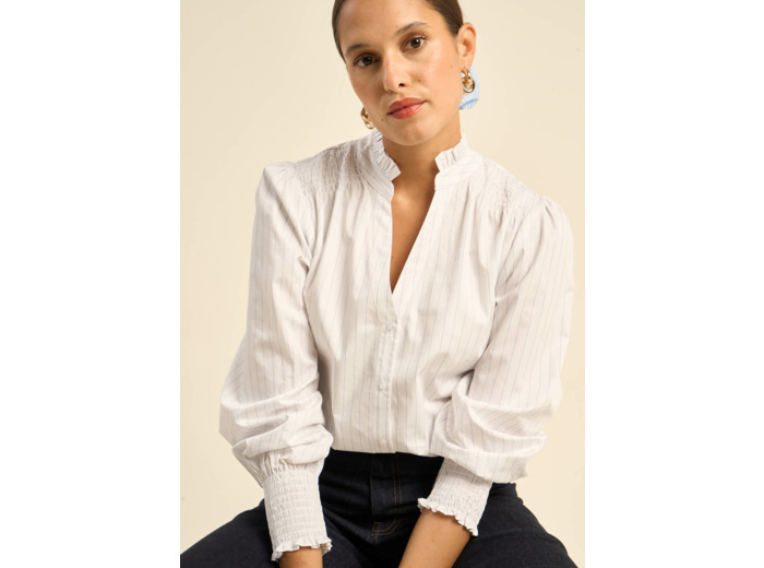 Chemise à rayures en popeline de coton