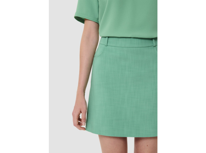 Jupe tailleur Janice-verte en tissus flammé
