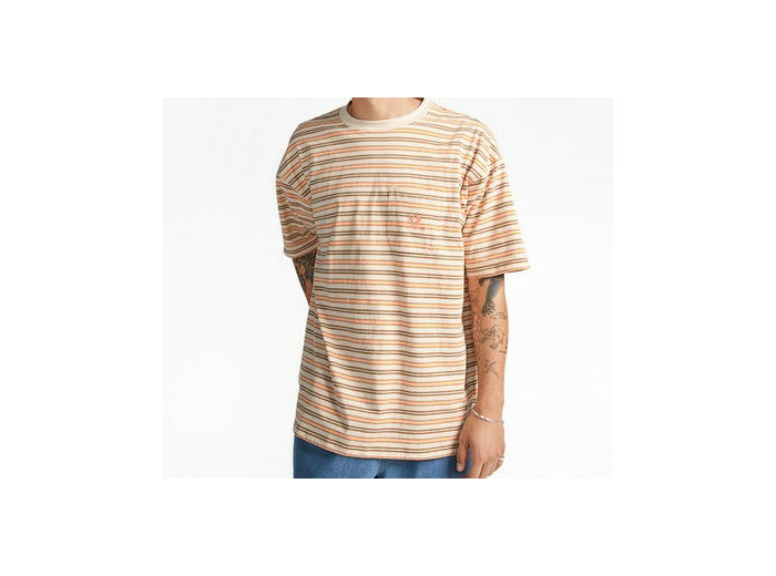 Yarn Dye Striped Pocket Tee Ivory