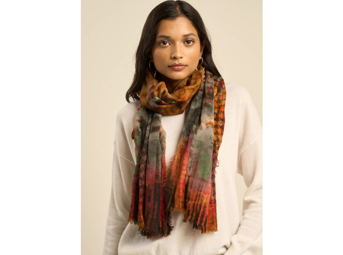 Foulard imprimé en laine