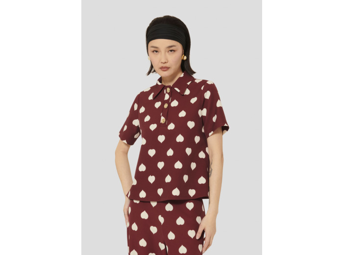 Top Tania-Bordeaux en Polyester