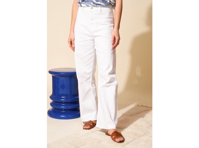 Jean large taille haute sans coutures