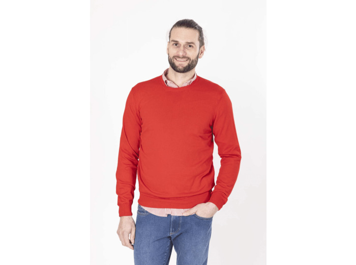 Pull Col Rond Vert Clair En Coton