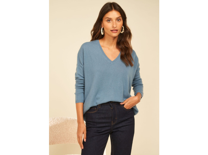 Pull en 100% cachemire à Col V