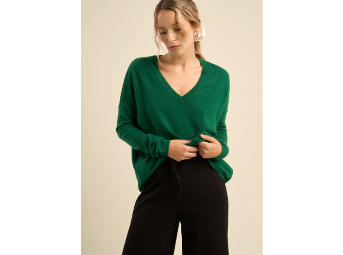 Pull en 100% cachemire à Col V