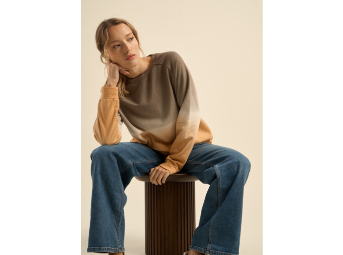 Sweat à col rond deep dye