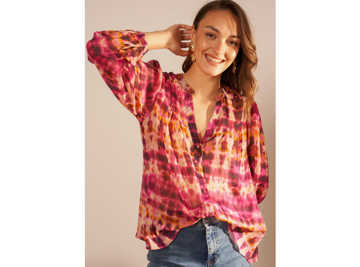 Chemise imprimé à col tunisien