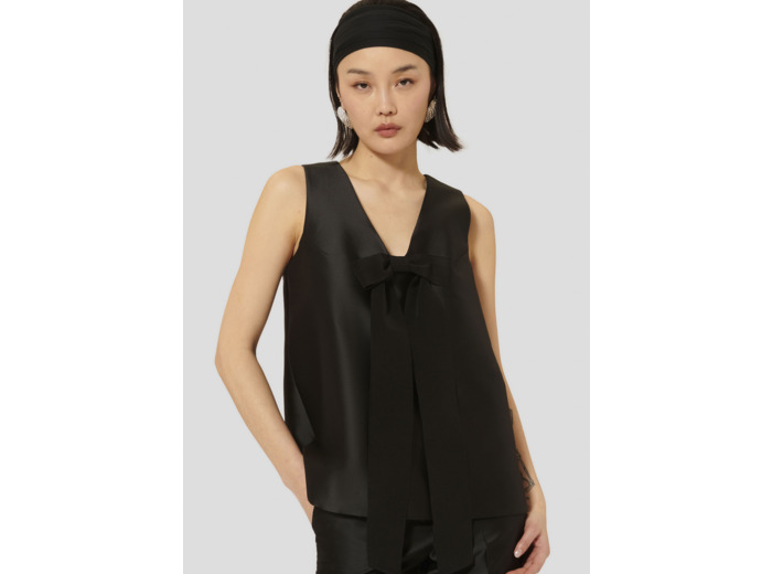 Top Topaze-Noir en Polyester