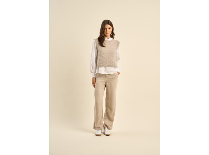 Pantalon taille haute à coupe droite