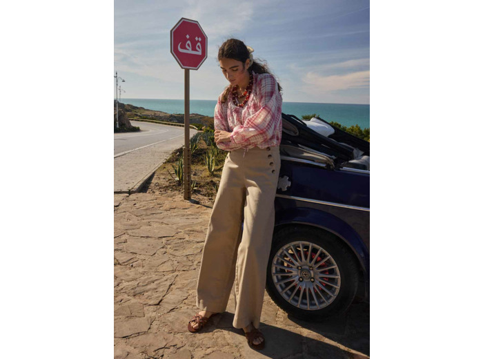 Pantalon droit à pont