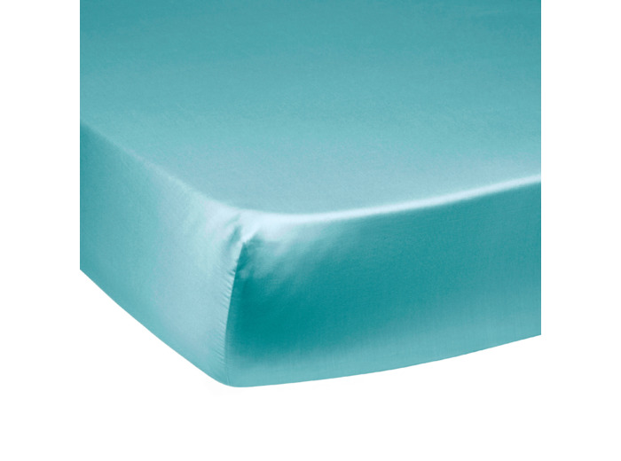 Drap housse Harmonie Satin de coton coloris Turquoise