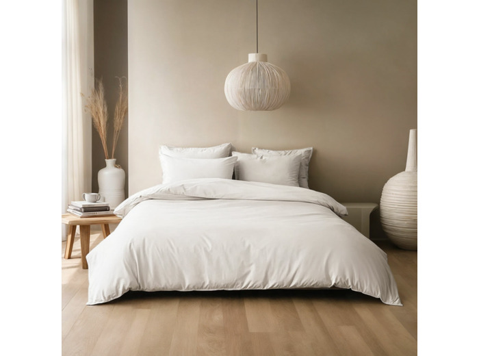 Housse de couette - Percale de coton thermorégulée - Blanc