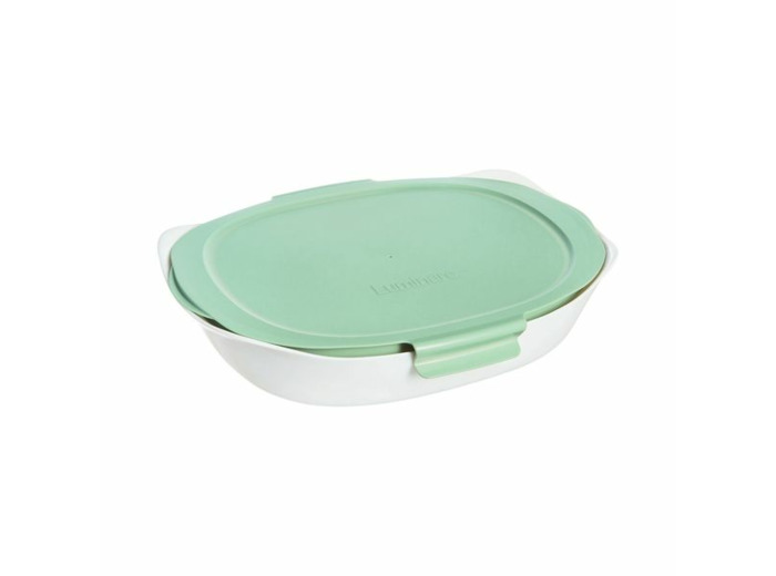 Plat de cuisson rect 34x25cm blanc + Couvercle Smart Cuisine