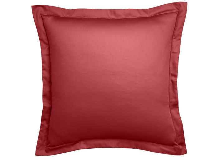 Taie d'oreiller Partition Satin de coton Coloris Rouge