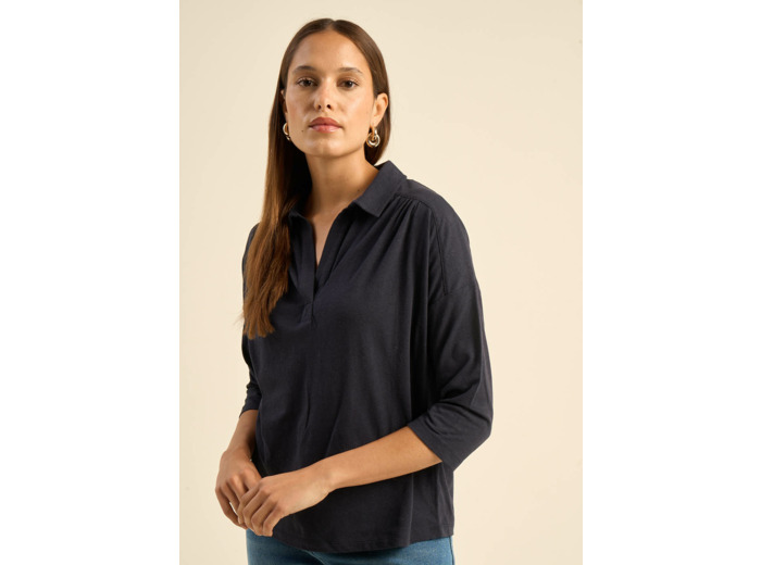 Tee-shirt large avec col polo