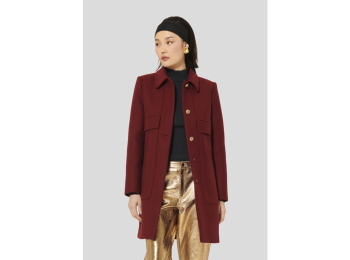 Manteau Marley-Bordeaux en Laine