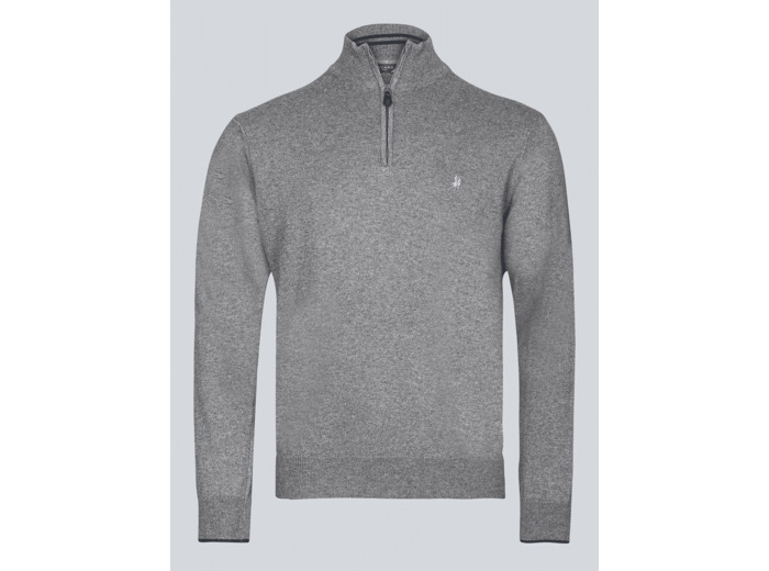 Pull Col Zippé Marine