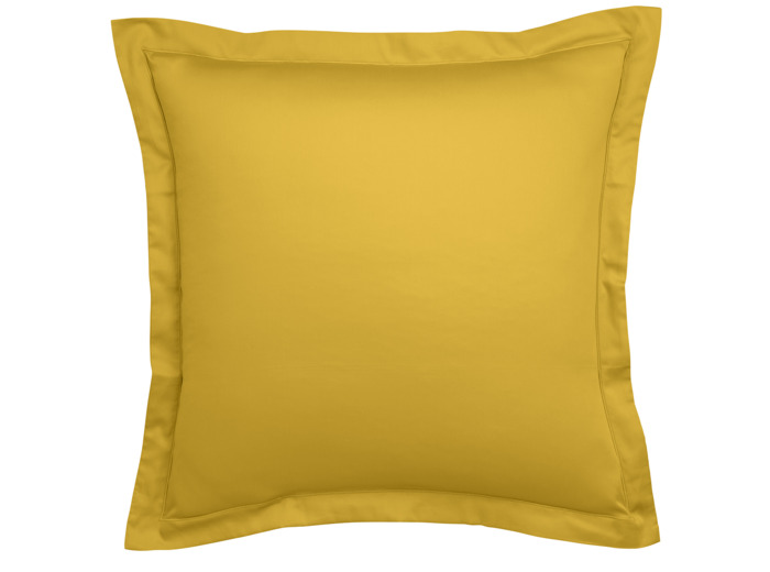 Taie d'oreiller Partition Satin de coton Coloris Curry