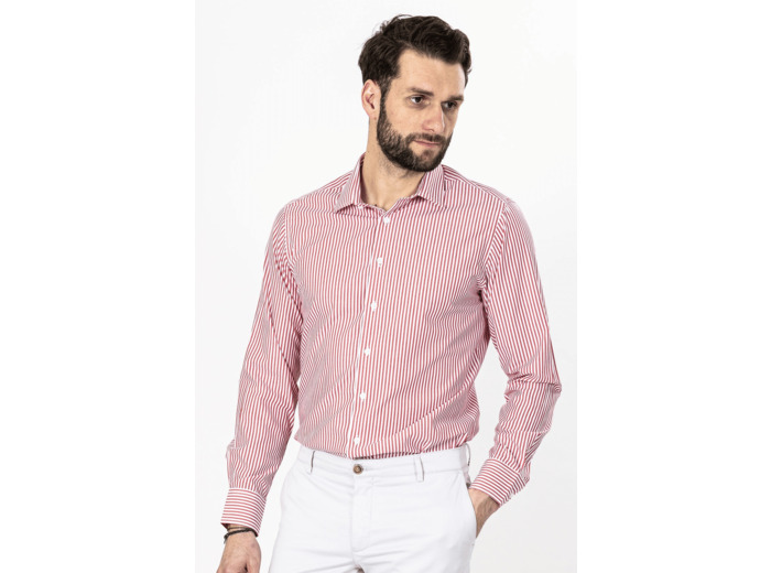Chemise Rayée Rouge 6 Rouge