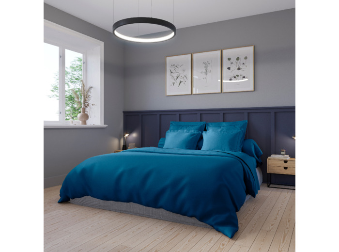 Housse de couette Harmonie Satin de coton coloris Nautique