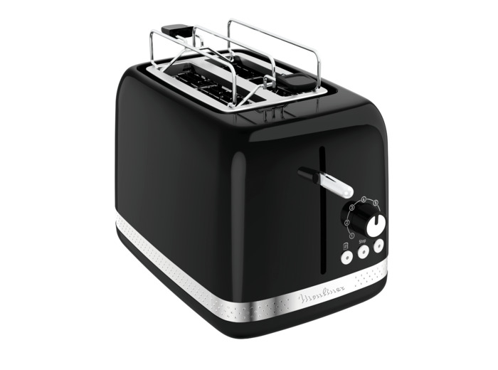 Grille-pain Soleil Noir 2 fentes larges, Design retro, 7 niveaux de dorage