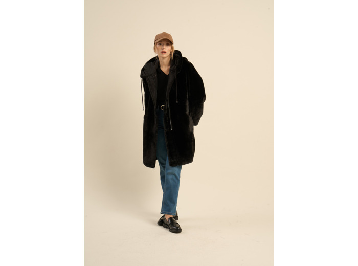 Parka bi-matière réversible