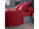 Drap plat Partition Satin de coton Coloris Rouge