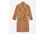 Manteau Long Avec Ceinture Et Large Col