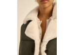 Manteau en fausse peau lainée