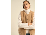 Gilet sans manches en fausse fourrure