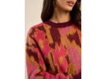 Pull à col rond jacquard fleuri