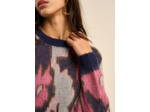 Pull à col rond jacquard fleuri