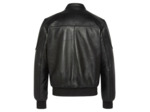 Blouson motard multipoches, cuir d'agneau