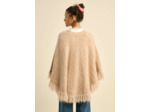 Poncho boutonné à franges