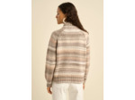 Pull ample col montant à rayures
