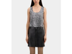 Top Argenté À Sequins