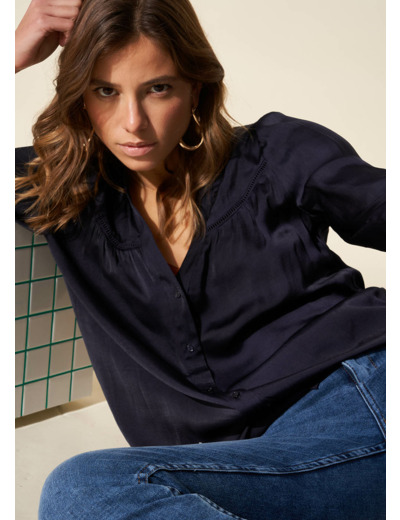 Chemisier manches longues col tunisien