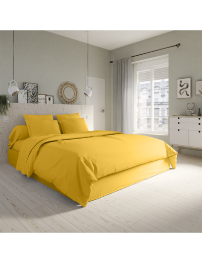 Housse de couette Studio Coton Jaune