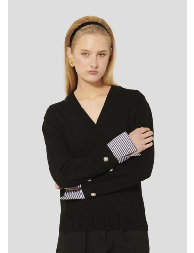 Pull Primrose-Noir en Laine Merinos Extrafine